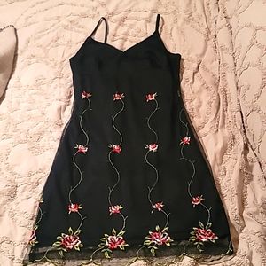 Strappy black floral dress